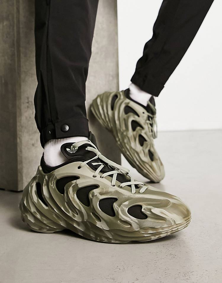 adidas Originals FOM Quake sneakers in khaki marble and black